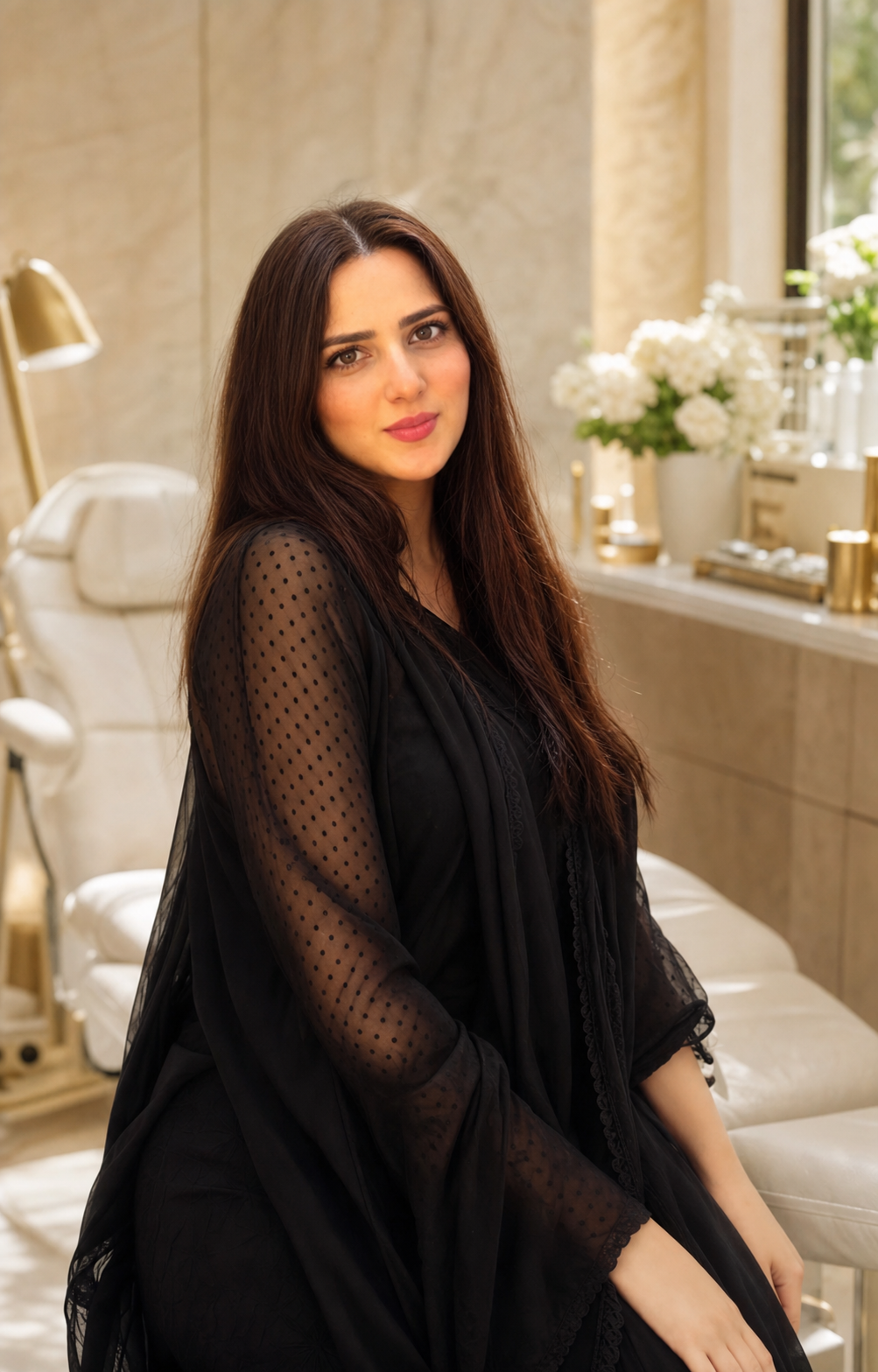 Premium founder portrait for Huma Arshad Aesthetics